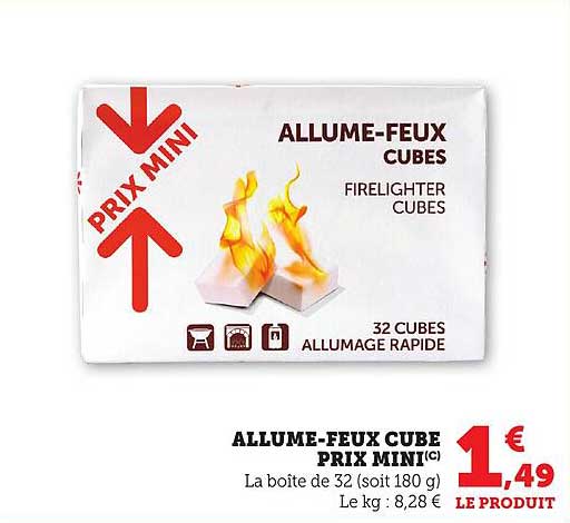 ALLUME-FEUX CUBE PRIX MINI