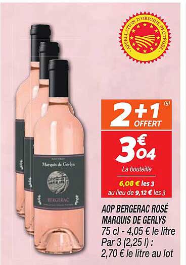 AOP BERGERAC ROSÉ MARQUIS DE GERLYS