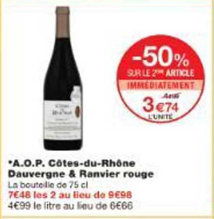 A.O.P. Côtes-du-Rhône Dauvergne & Ranvier rouge