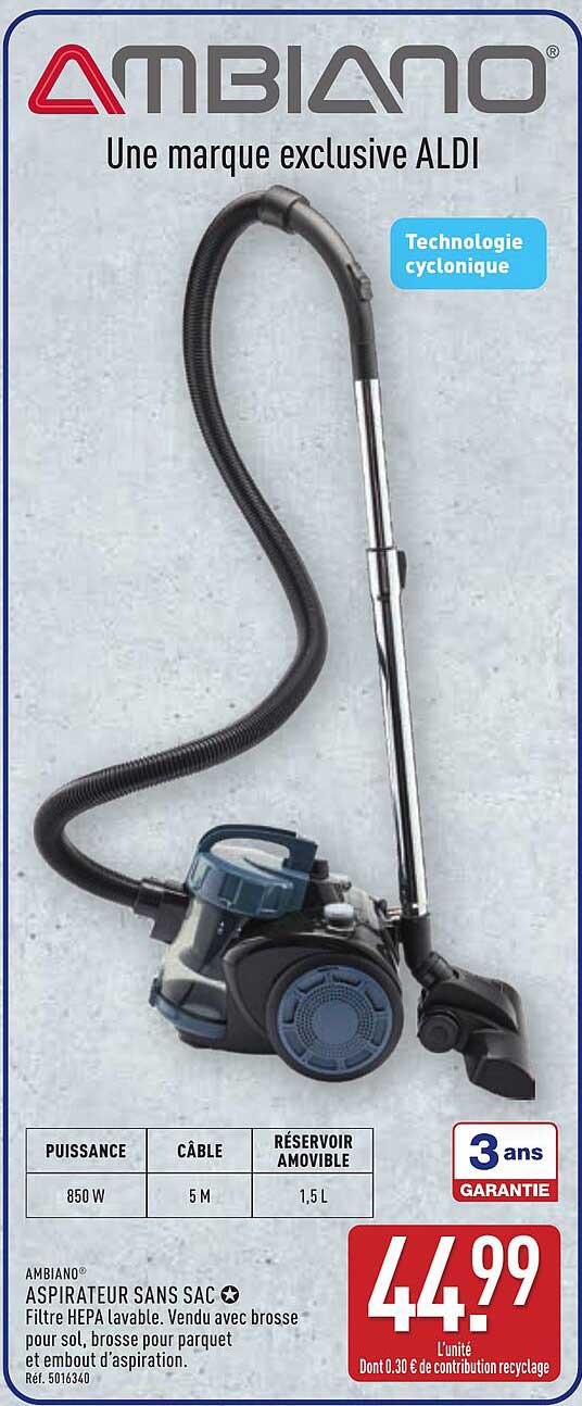 ASPIRATEUR SANS SAC