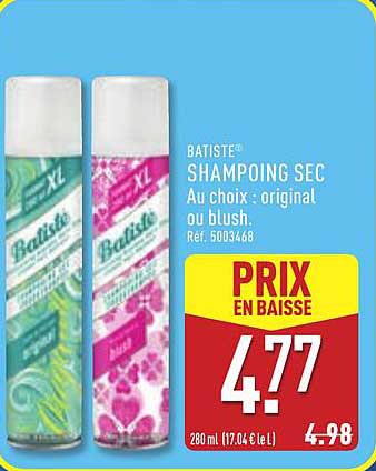BATISTE® SHAMPOING SEC Au choix : original ou blush.