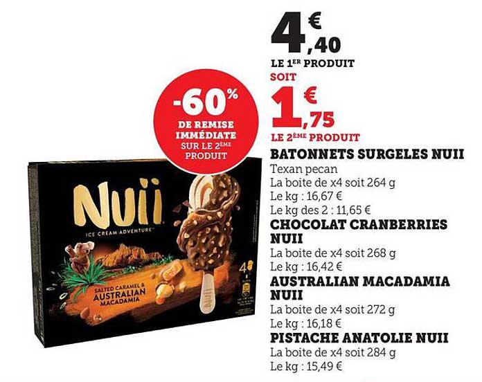 Batonnets Surgelés Nuii