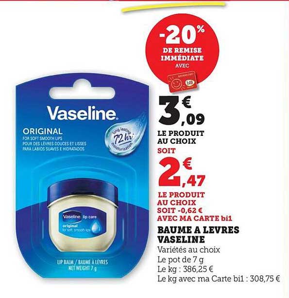 BAUME À LÈVRES VASELINE