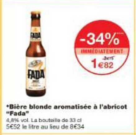 Bière blonde aromatisée à l'abricot "Fada"