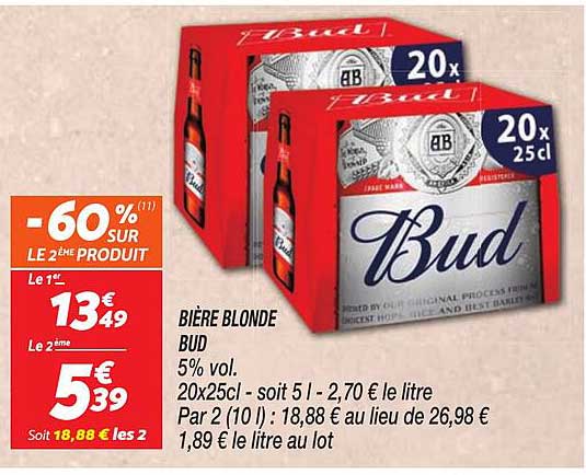 Bière blonde Bud