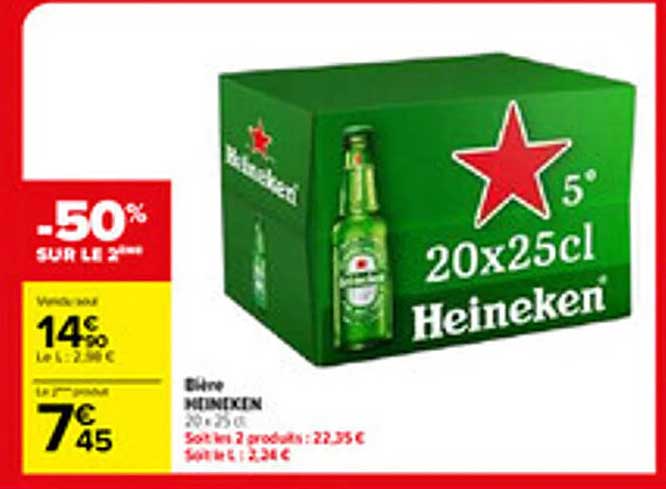 Bières HEINEKEN 20x25cl