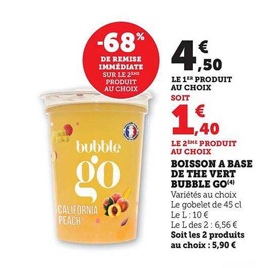 BOISSON À BASE DE THÉ VERT BUBBLE GO