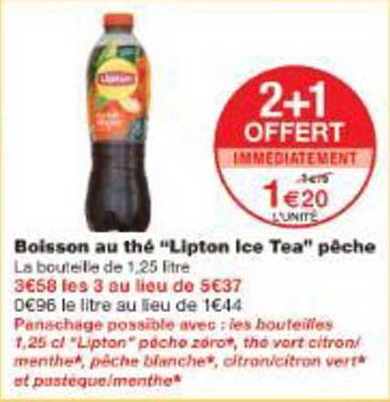 Boisson au thé "Lipton Ice Tea" pêche