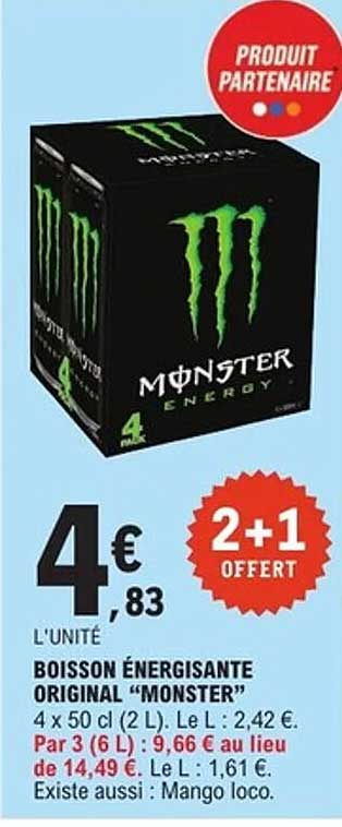 BOISSON ÉNERGISANTE ORIGINAL “MONSTER”