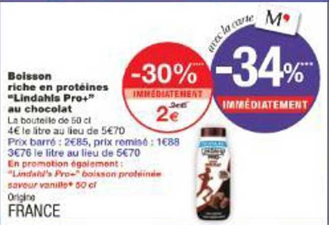 Boisson riche en protéines "Lindahls Pro+" au chocolat