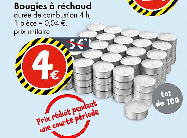 Bougies à réchaud