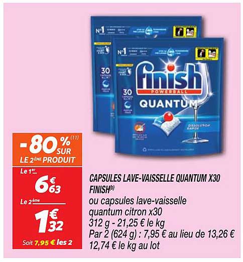 CAPSULES LAVE-VAISSELLE QUANTUM X30 FINISH®