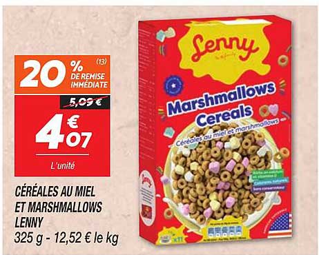 Céréales au miel et marshmallows Lenny