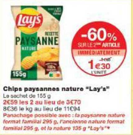 Chips paysannes nature "Lay's"