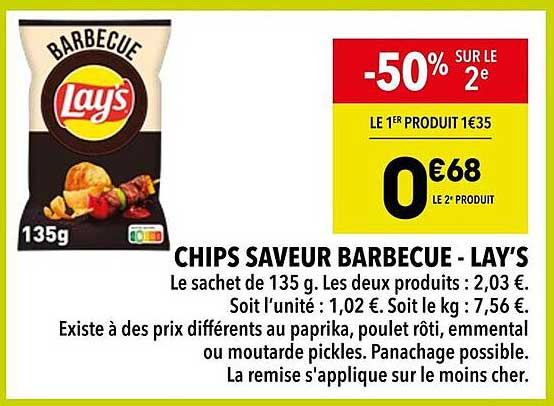 CHIPS SAVEUR BARBECUE - LAY'S