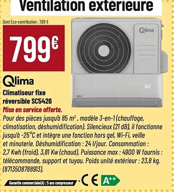Climatiseur fixe réversible SC5426