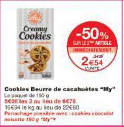 Cookies Beurre de cacahuètes “My”