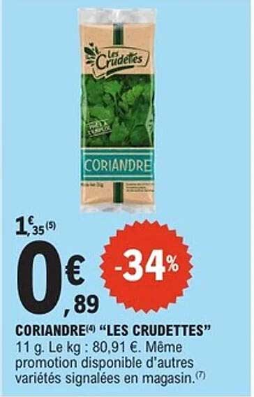 CORIANDRE "LES CRUDETTES"