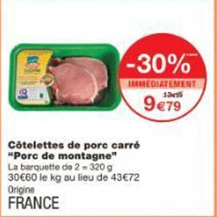 Côtelettes de porc carré "Porc de montagne"