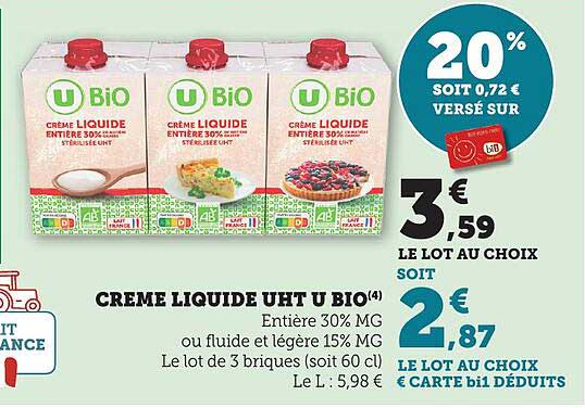 CREME LIQUIDE UHT U BIO
