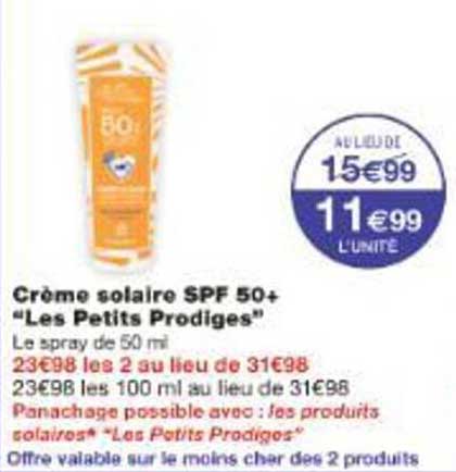 Crème solaire SPF 50+ "Les Petits Prodigues"
