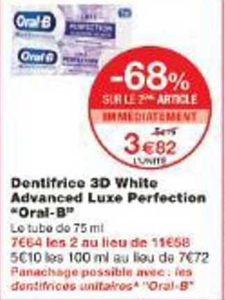 Dentifrice 3D White Advanced Luxe Perfection “Oral-B”