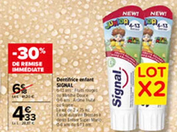 Dentifrice enfant SIGNAL Lot de 2 -30%