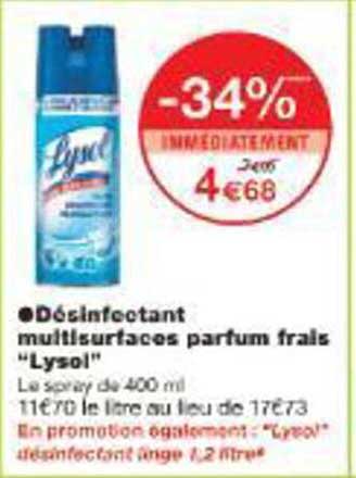 Désinfectant multisurfaces parfum frais "Lysol"