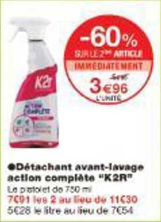 Détachant avant-lavage action complète "K2R"