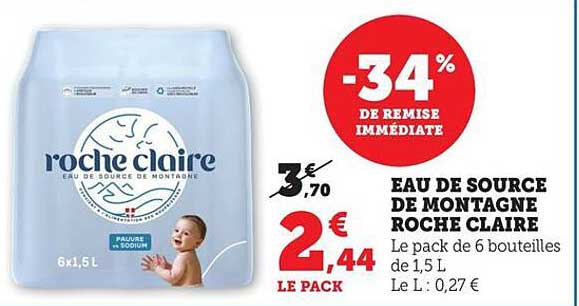 EAU DE SOURCE DE MONTAGNE ROCHE CLAIRE