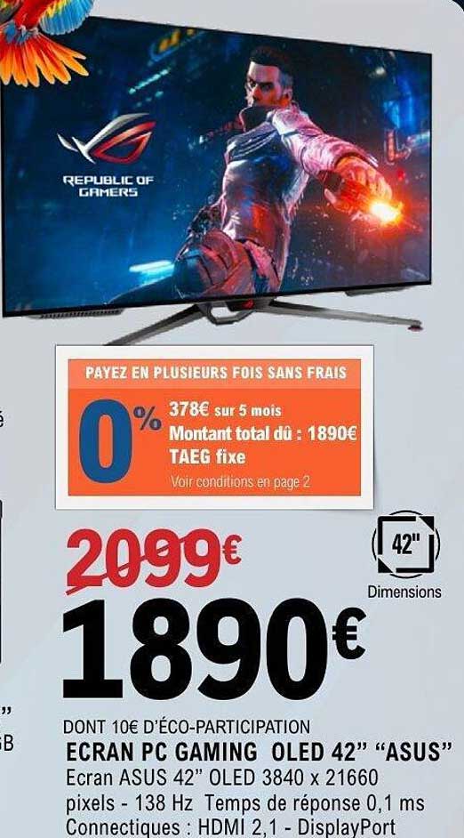 ECRAN PC GAMING OLED 42" "ASUS"