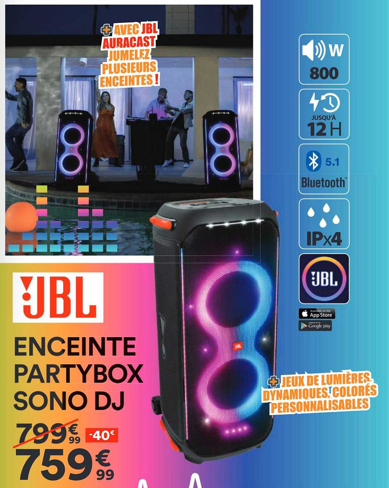 ENCEINTE PARTYBOX SONO DJ