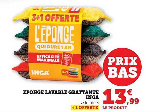 ÉPONGE LAVABLE GRATTANTE INGA