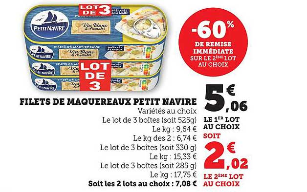 FILETS DE MAQUEREAUX PETIT NAVIRE