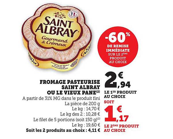 FROMAGE PASTEURISE SAINT ALBRAY OU LE VIEUX PANÉ