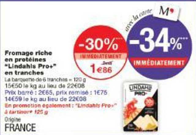 Fromage riche en protéines “Lindahls Pro+” en tranches
