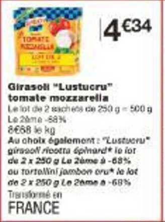 Girasoli "Lustucru" tomate mozzarella