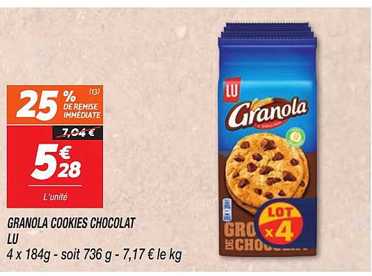 GRANOLA COOKIES CHOCOLAT LU