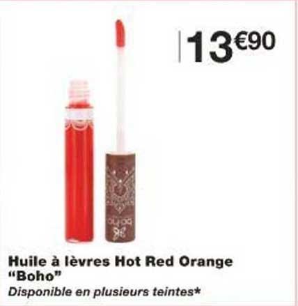 Huile à lèvres Hot Red Orange "Boho"