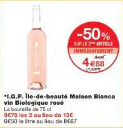 I.G.P. Île-de-beauté Maison Blanca vin Biologique rosé