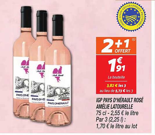 IGP PAYS D'HÉRAULT ROSÉ AMÉLIE LATOURSELLE