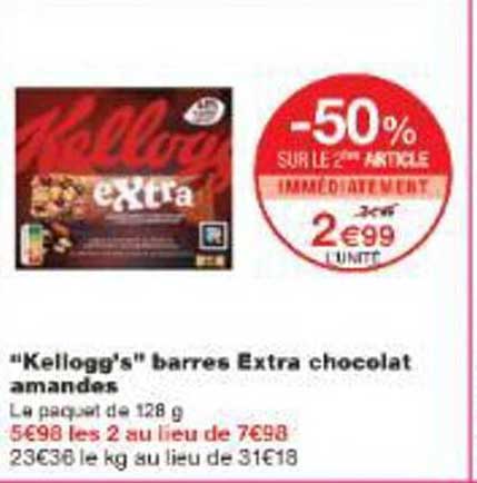 "Kellogg's" barres Extra chocolat amandes