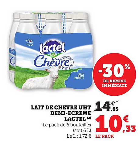 LAIT DE CHÈVRE UHT DEMI-ÉCRÉME LACTEL