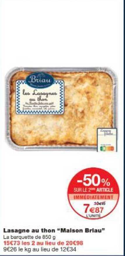 Lasagne au thon "Maison Briau"