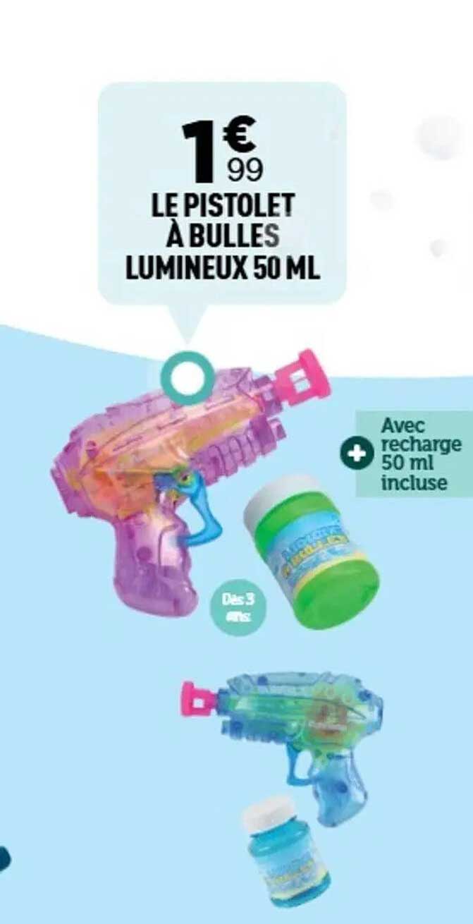 LE PISTOLET À BULLES LUMINEUX 50 ML