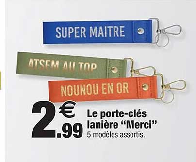 Le porte-clés lanière "Merci"