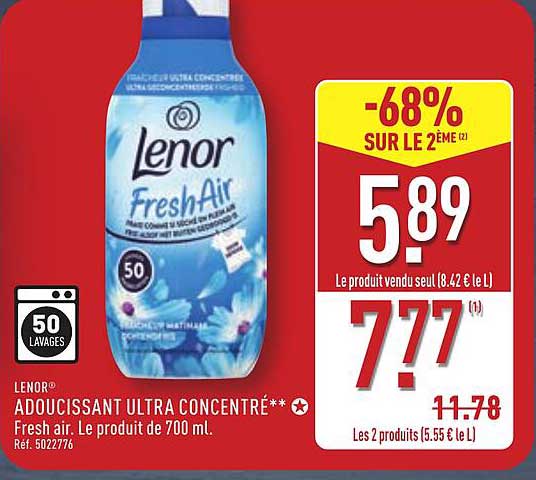 LENOR ADOUCISSANT ULTRA CONCENTRÉ -68% SUR LE 2ÈME
