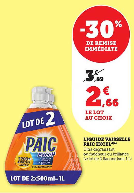 LIQUIDE VAISSELLE PAIC EXCEL