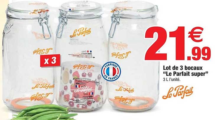 Lot de 3 bocaux "Le Parfait super"