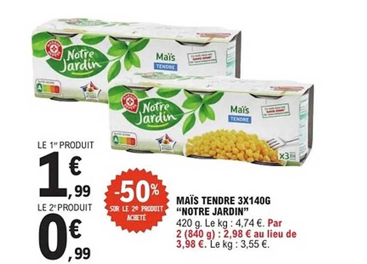 MAÏS TENDRE 3X140G "NOTRE JARDIN"